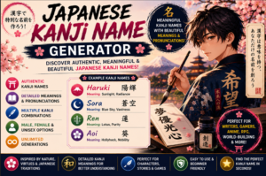 Japanese Kanji Name Generator | Meaningful Kanji Names
