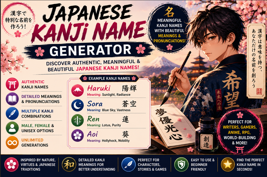 Japanese Kanji Name Generator